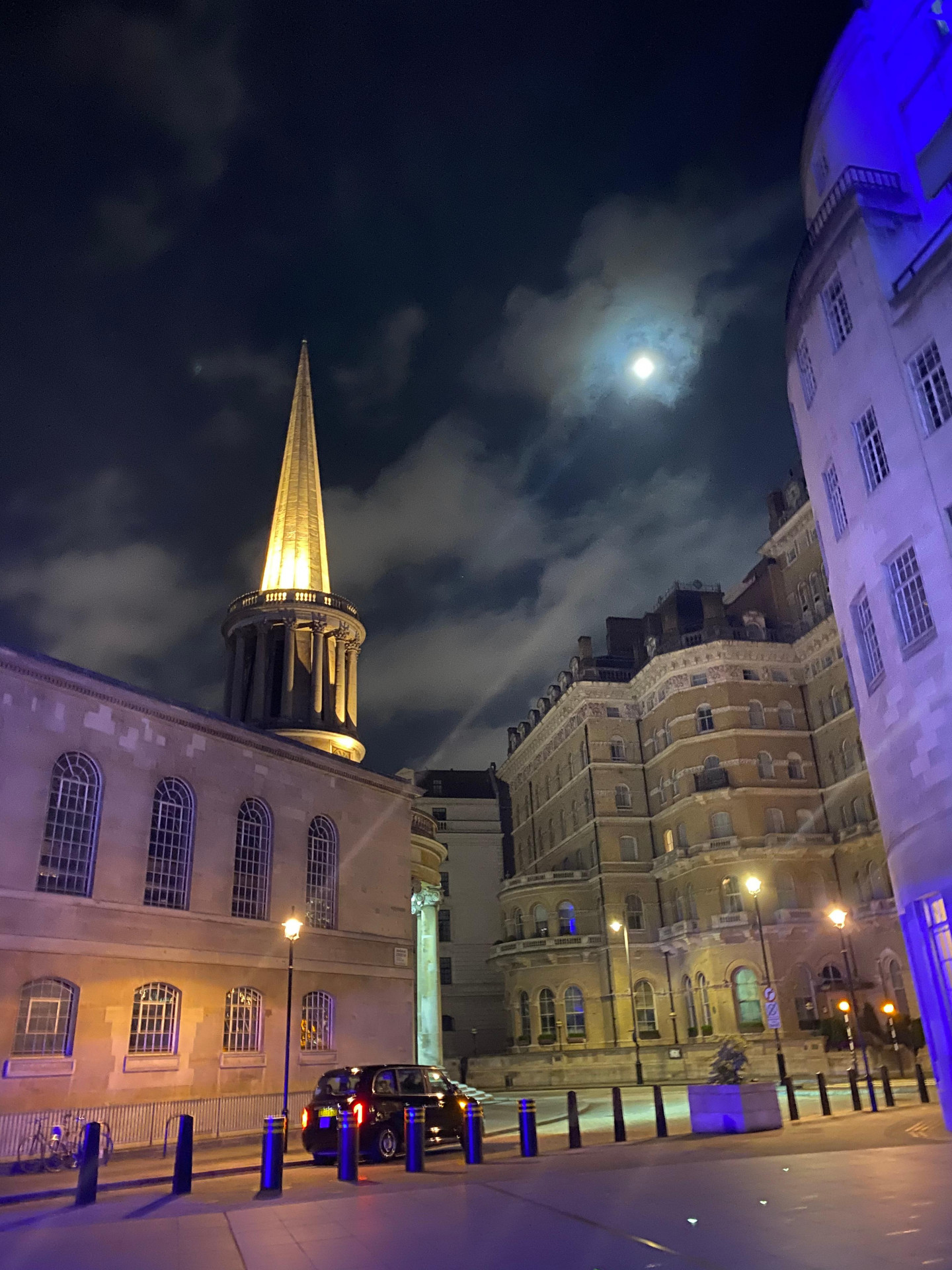 This was taken around 11.35pm on Monday 4 May, outside BBC New Broadcasting House, Portland Place, London, during lockdown. © Holly Jones