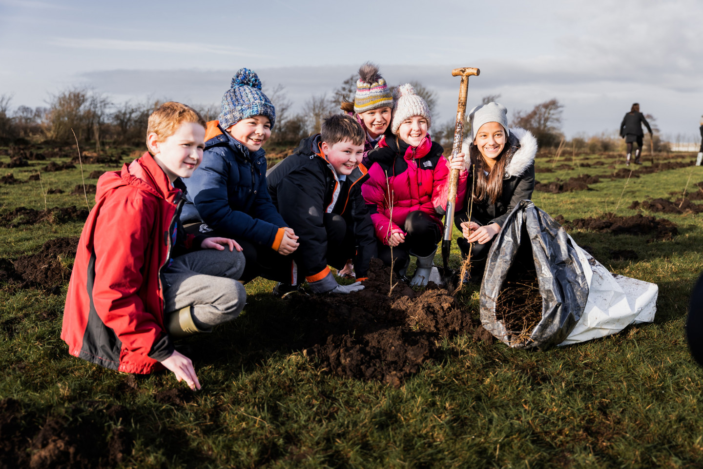 Local school children from Garryduff Primary School helped plant trees